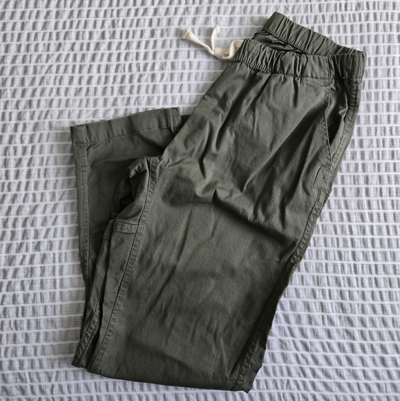 🍁 Roots Cotton Pants Casual Olive Army Green - Picture 1 of 5